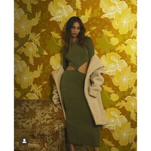 Line & Dot ROBE VICTORIA knitted Knotted Midi-Dress in Green. - NWT $134